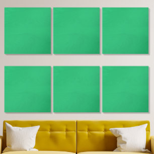 a green background with a white border wood photo tile