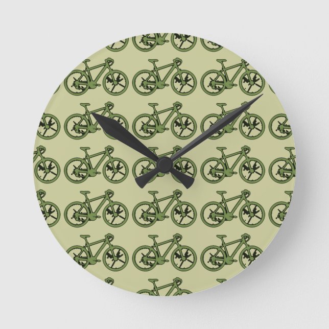 a green bicycle round clock (Front)