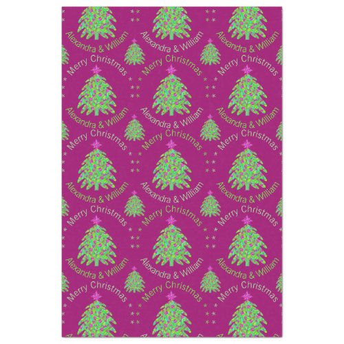 A Green Christmas Tree Colorful Holiday Fun Tissue Paper