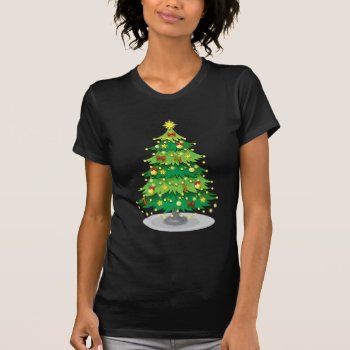 A Green Christmas Tree With Sparkling Lights T-shirt by GraphicsRF at Zazzle