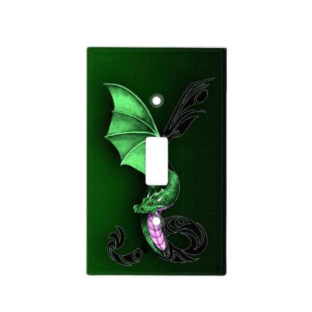 A Green Dragon Light Switch Cover (Front)