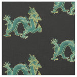 A Green Dragon with Gold Trim Fabric