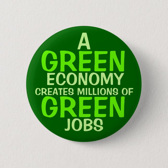 A Green Economy Pinback Button (Front)