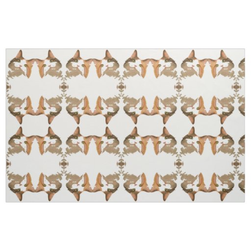 A Green Eyed Calico Cat Artistic Portrait Fabric