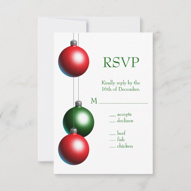 A Green Holiday Ornament RSVP (Front)