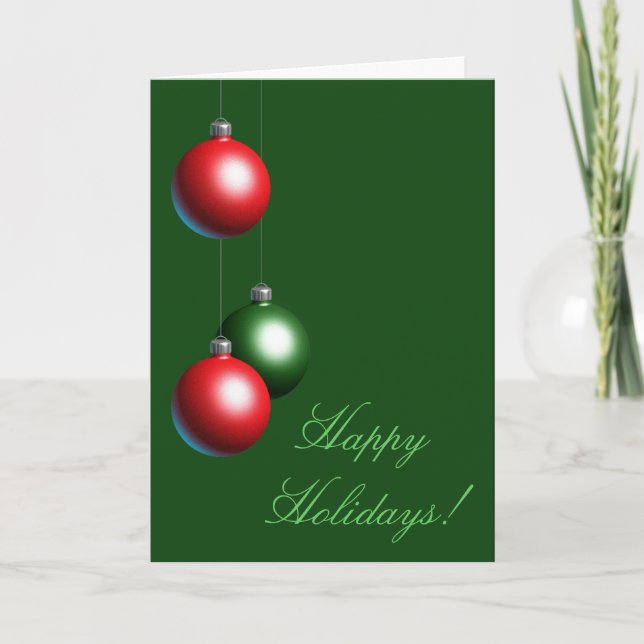 A Green Ornament Happy Holidays Card (corp.) (Front)