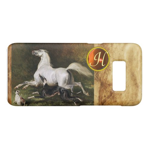 A Grey Arab Stallion Galloping With Dogs Monogram Case_Mate Samsung Galaxy S8 Case