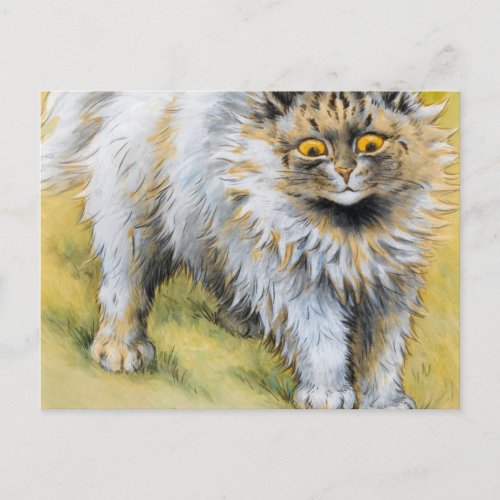 A Grey Persian by Louis Wain Postcard