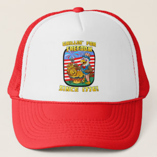 A grill in honor of freedom. 1776 trucker hat
