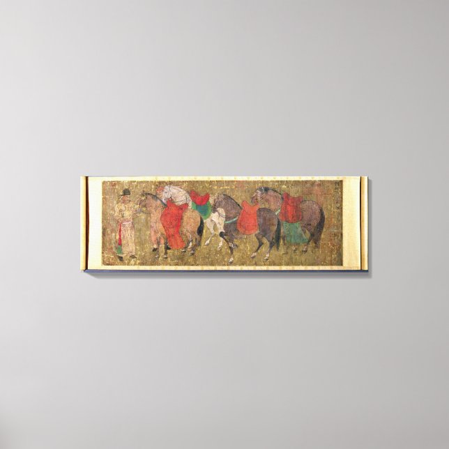 A Groom with Horses Canvas Print (Front)