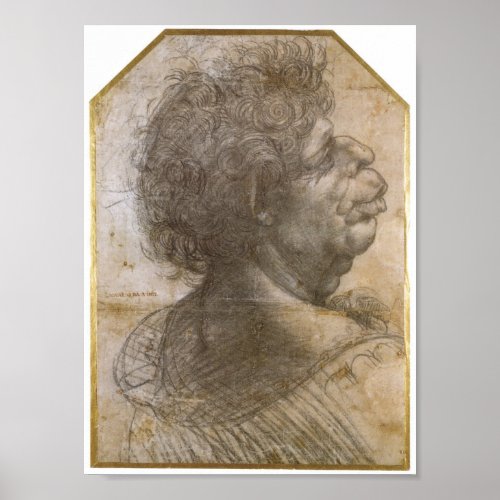 A Grotesque Head Leonardo da Vinci Poster