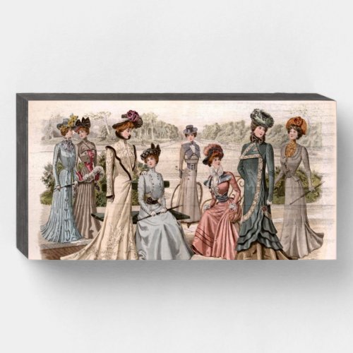A Group of Edwardian Ladies Vintage Fashion     Wooden Box Sign