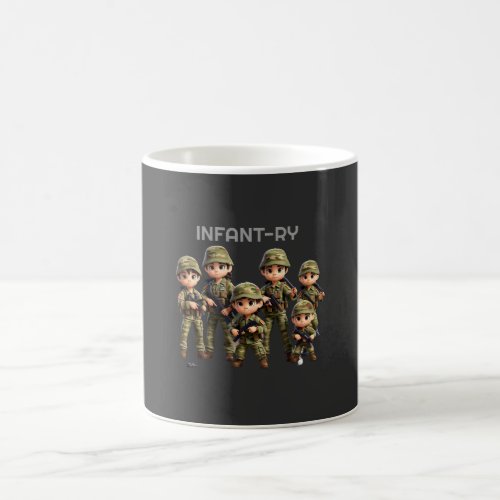 A Group Of Infants In Army Camouflage Uniform Coffee Mug