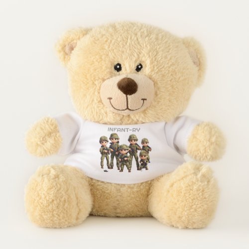 A Group Of Infants In Army Camouflage Uniform Teddy Bear