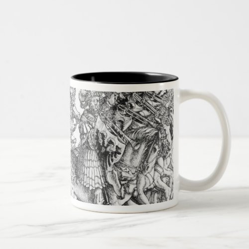 A group of mounted trumpeters Two_Tone coffee mug