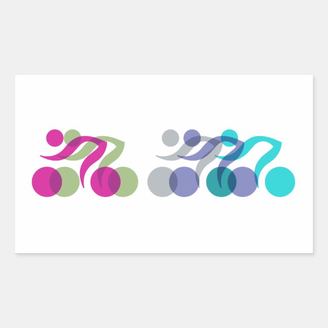 A group of riders rectangular sticker (Front)