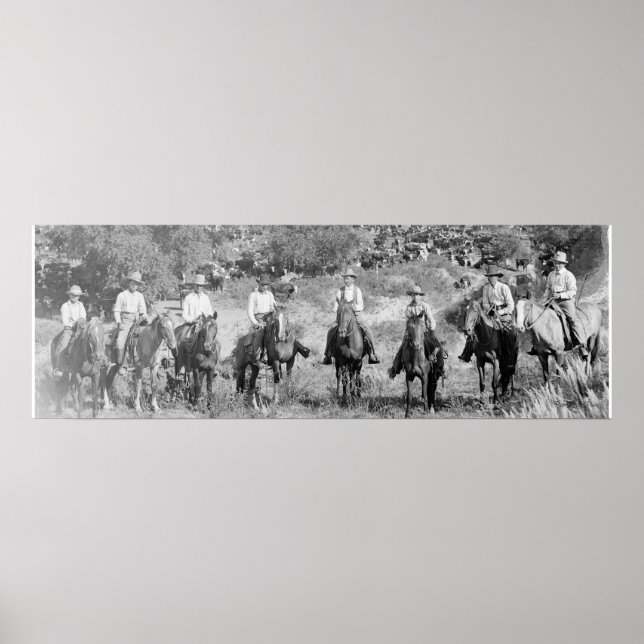"A Group Of Texas Cowboys" Poster (Front)