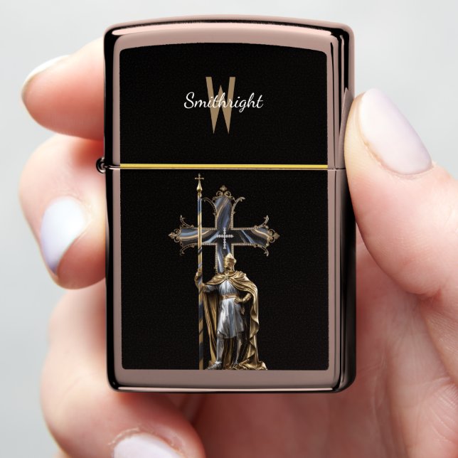A Guardians Virtuous Stand Zippo Lighter (In Hand)