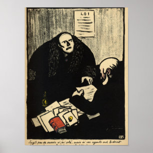 A guilty suspect tries to raise a question poster