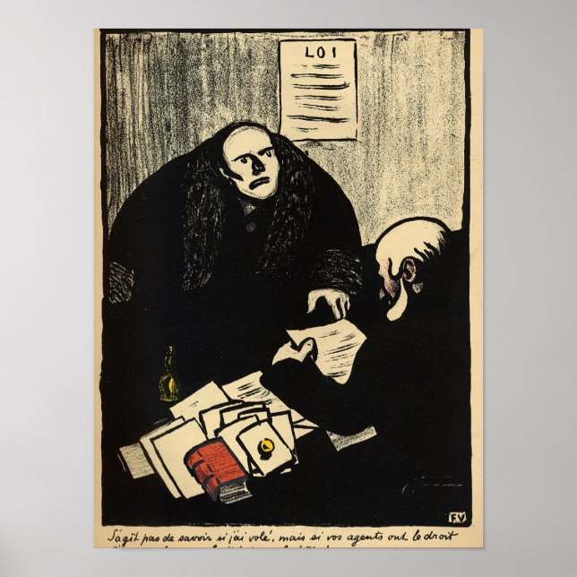 A guilty suspect tries to raise a question poster (Front)