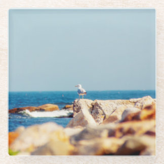 A Gull's Post Glass Coaster