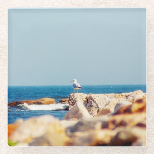 A Gull's Post Glass Coaster (Front)