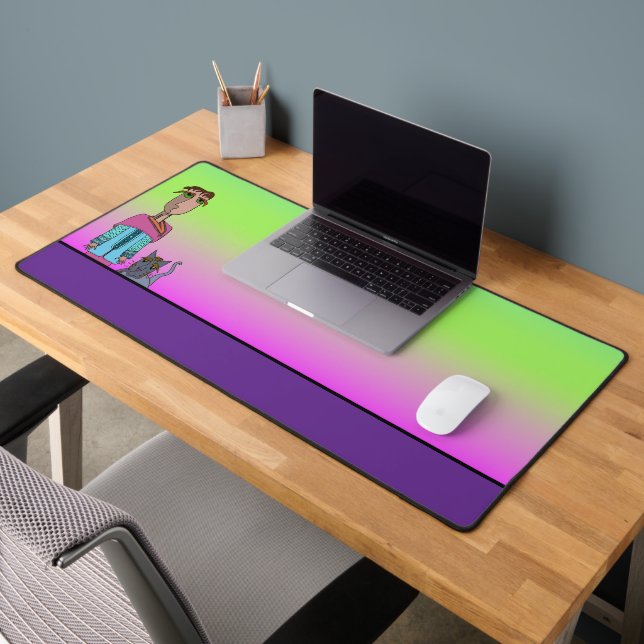 A Guy and His Cat Desk Mat (Office 2)