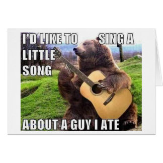 "A GUY I ATE" Bear with Guitar Cards