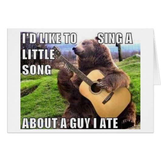 "A GUY I ATE" Bear with Guitar Cards (Front Horizontal)