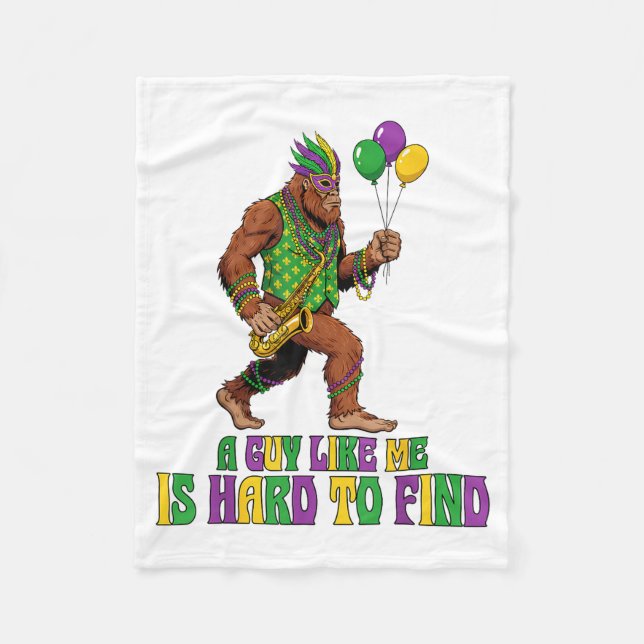 A Guy Like Me Is Hard To Find Funny Mardi Gras Big Fleece Blanket (Front)