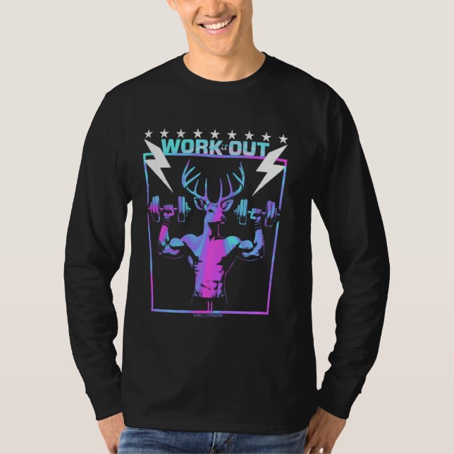 A GYM DEER - WORKOUT EXERCISE FUN VIBES T-Shirt (Front)