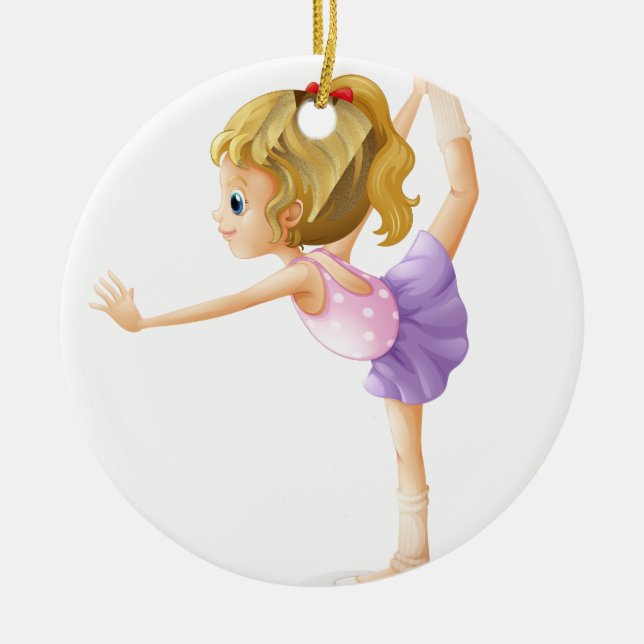 A gymnast ceramic ornament (Front)