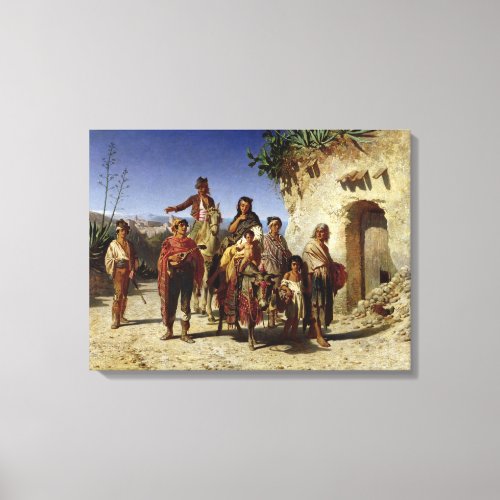 A Gypsy Family on the Road c1861 Canvas Print
