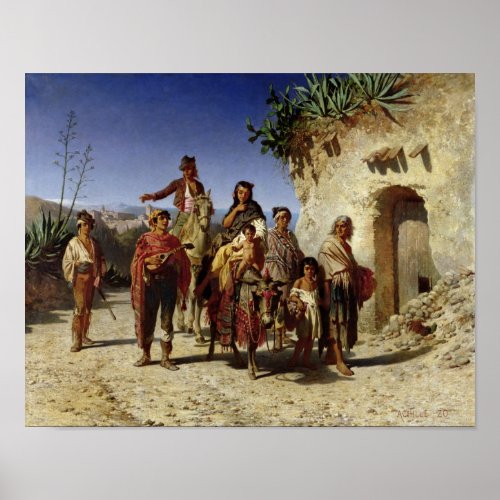 A Gypsy Family on the Road c1861 Poster