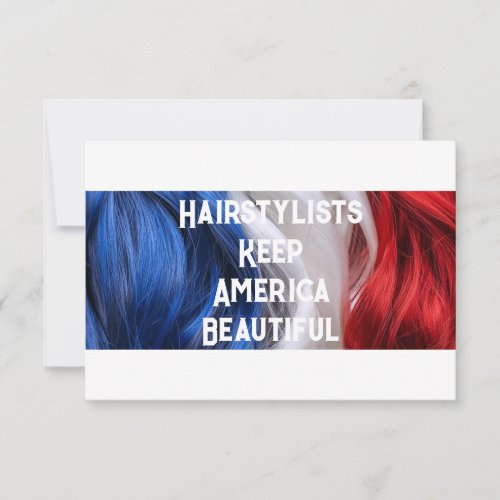 A hair themed thank you card