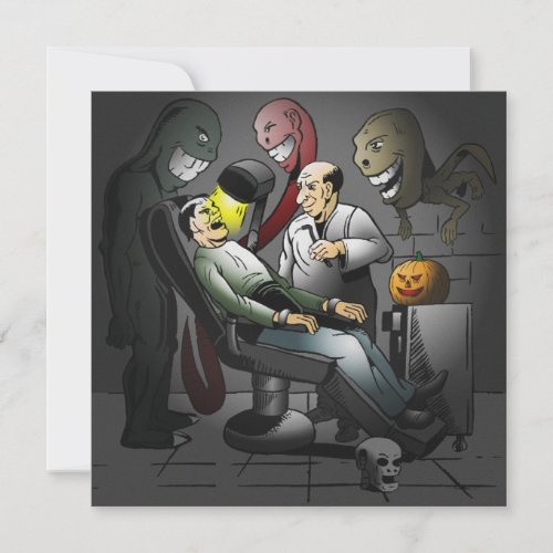 A Halloween night at the dentist Card