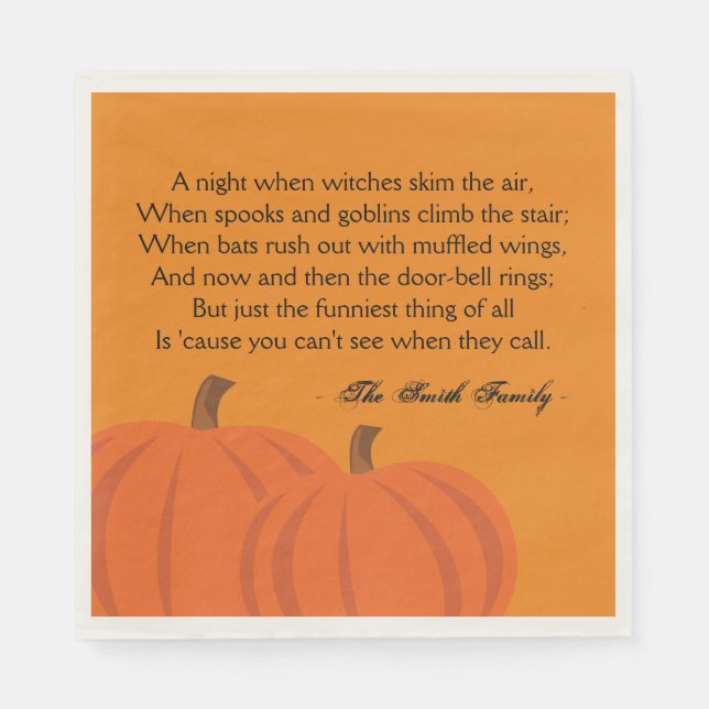 A Halloween Poem Paper Napkins (Front)