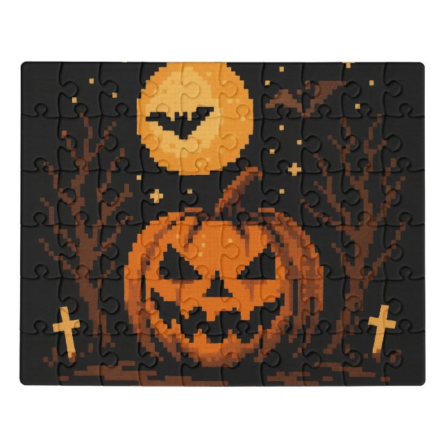 A Halloween puzzle with a pixel art feel (Puzzle Horizontal)
