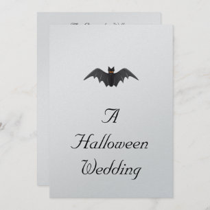 "A Halloween Wedding" - (Bat In Flight) Invitation