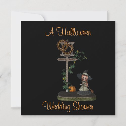 A Halloween Wedding Shower WitchStreet Sign Invitation