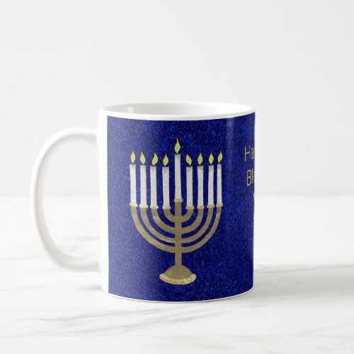A Hanukkah Gold Menorah Gift Or Holiday Kitchen Coffee Mug