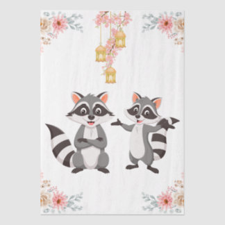 A happy and playful mood, just like the raccoons. tissue paper