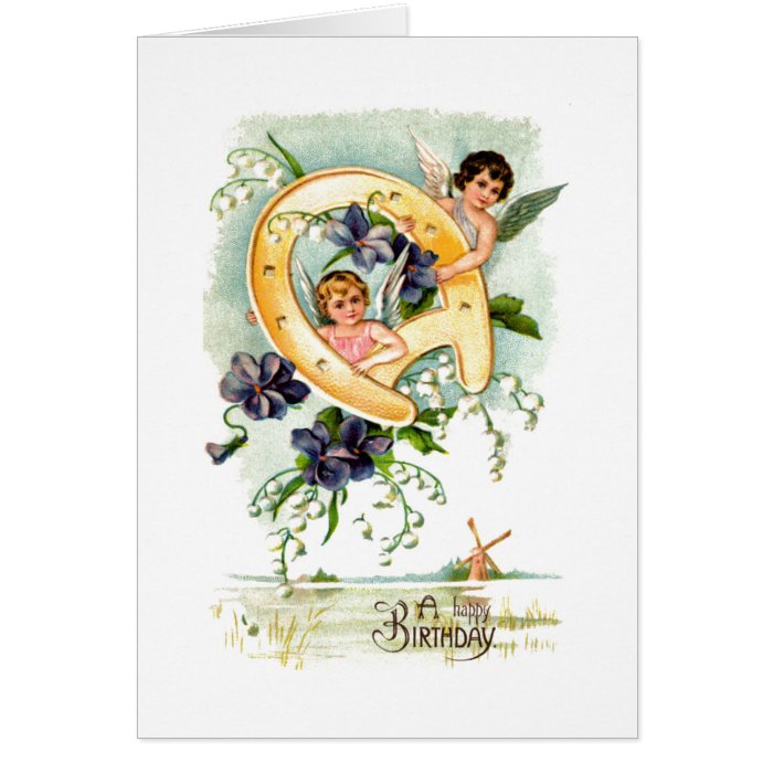 A Happy Birthday Cherub Greeting Greeting Card