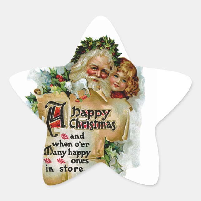 A Happy Christmas Star Sticker (Front)