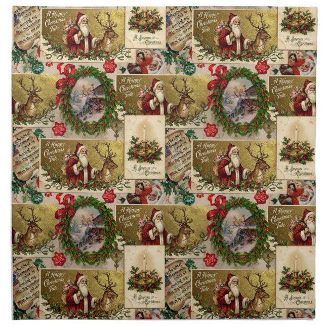 A Happy Christmas Tide Cloth Napkin (Front)