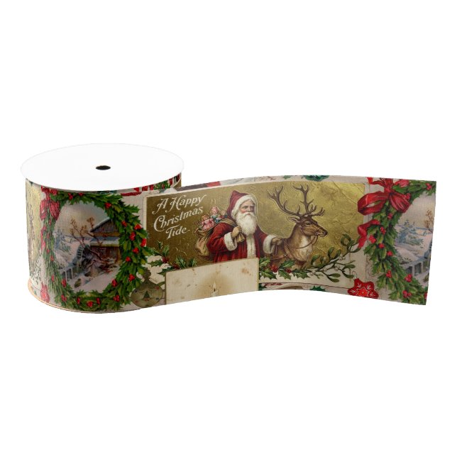 A Happy Christmas Tide Grosgrain Ribbon (Spool)