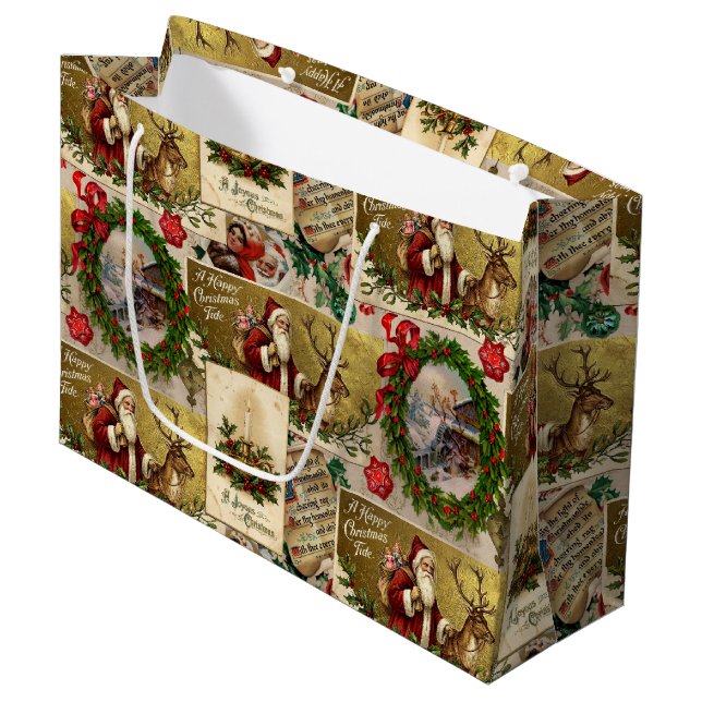 A Happy Christmas Tide Large Gift Bag (Front Angled)