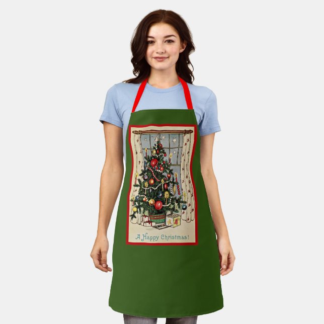 A Happy Christmas, vintage design, Apron (Worn)
