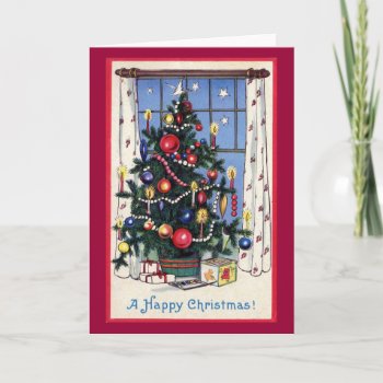 "a Happy Christmas" Vintage Holiday Card by ChristmasVintage at Zazzle