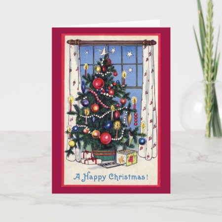 "a Happy Christmas" Vintage Holiday Card